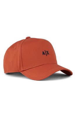 Armani Exchange Small Embroidered Logo Baseball Cap in Amber
