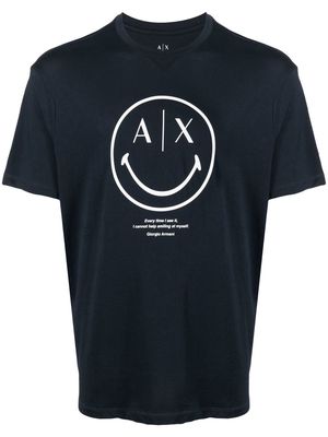 Armani Exchange Smile Capsule cotton T-shirt - Blue
