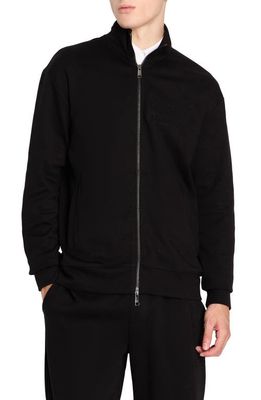 Armani Exchange Stand Collar Zip-Up Sweatshirt in Black