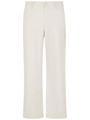 Armani Exchange stretch-cotton straight-leg trousers - Neutrals