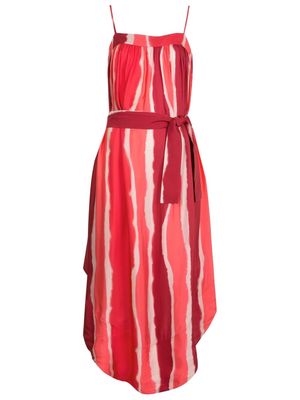 Armani Exchange stripe-print tie-waist dress - Red
