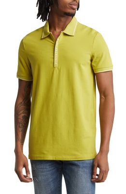 Armani Exchange Tipped Logo Zip Polo in Oasis