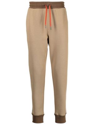 Armani Exchange two-tone cotton-blend joggers - Brown