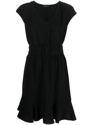 Armani Exchange V-neck belted dress - Black