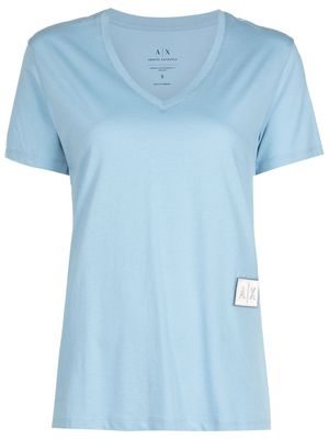 Armani Exchange V-neck cotton T-shirt - Blue