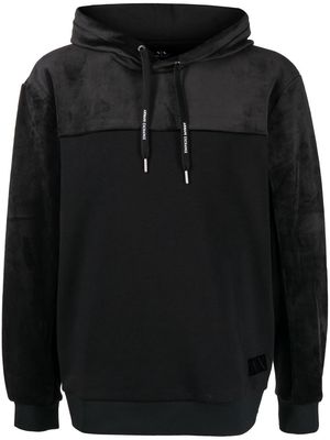 Armani Exchange velvet hoodie - Black