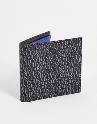 Armani Exchange wallet in logo print-Black