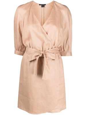 Armani Exchange wrap linen dress - Neutrals