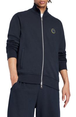 Armani Exchange x Smiley® Cotton Blend Zip Sweatshirt in Navy