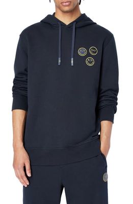 Armani Exchange x Smiley® Patch Hoodie in Navy