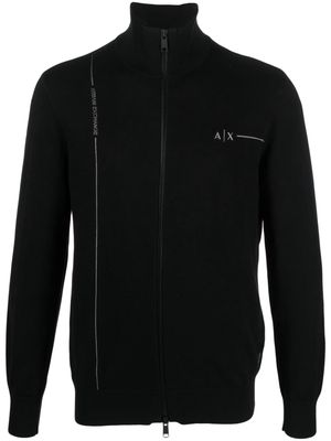 Armani Exchange zip-up cardigan - Black
