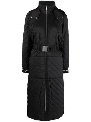 Armani Exchange zip-up quilted raincoat - Black