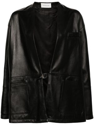 ARMARIUM drop-shoulder leather jacket - Black