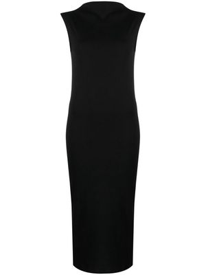 ARMARIUM logo-patch mock-neck midi dress - Black