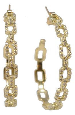 Armenta Diamond Paper Clip Hoop Earrings in Gold