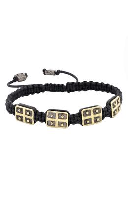 Armenta Men's Romero Crivelli Cross Station Slider Bracelet in Black 