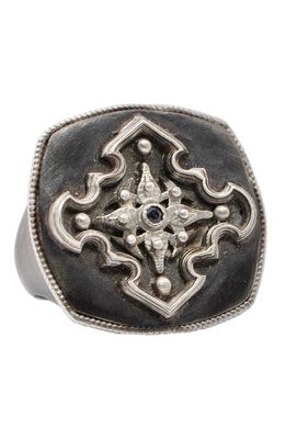 Armenta Men's Romero Cross Signet Ring in Silver