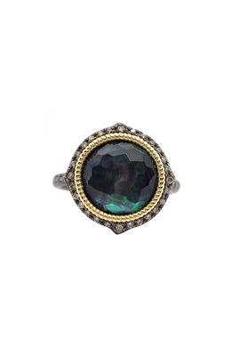 Armenta Old World Onyx & Champagne Diamond Statement Ring in Blue