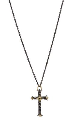 Armenta Romero Black Sapphire Cross Pendant Necklace in Silver