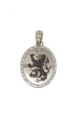 Armenta Romero Lion Shield Pendant in Silver