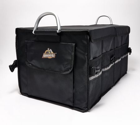 Armor All Trunk Storage Organizer with Lid and Aluminum Handle
