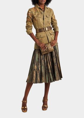 Arnav Pleated Midi Skirt