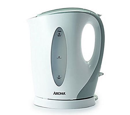 Aroma 1.7-Liter Electric Kettle, White/Gray