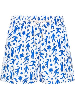 Arrels Barcelona abstract-print swim shorts - White