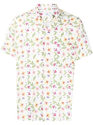 Arrels Barcelona floral-print camp collar shirt - White