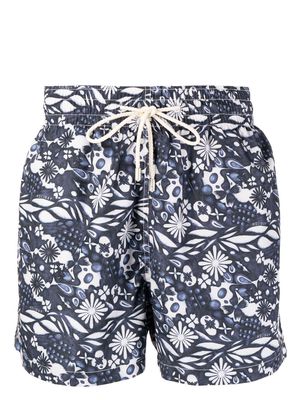Arrels Barcelona floral-print swim shorts - Blue