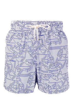 Arrels Barcelona geometric-print swim shorts - Blue