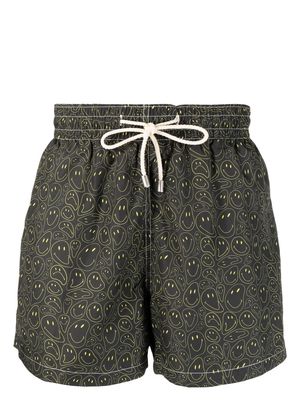 Arrels Barcelona smiley face-print swim shorts - Green