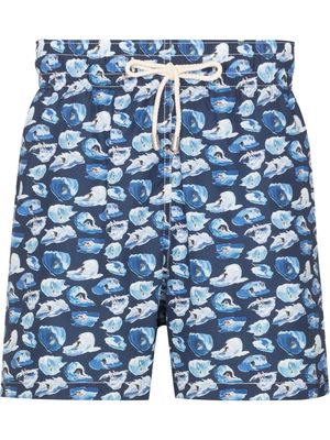 Arrels Barcelona surf-print swim shorts - Blue