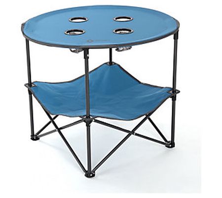 Arrowhead by Compass Home Round Folding Table w ith Cup Holder