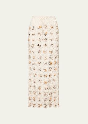 Arroyo Floral Crochet Midi Skirt