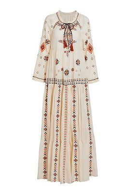 Arsia Floral-Embroidered Maxi Dress