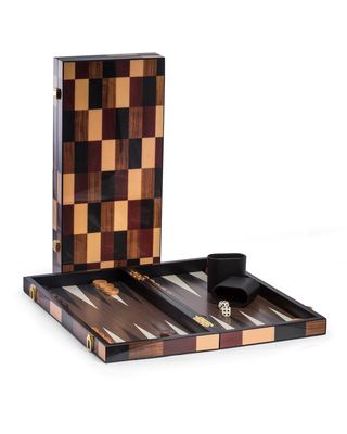 Art Deco-Design Wooden Backgammon Set