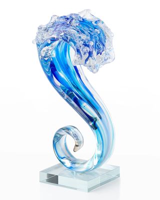 Art Glass Small Wave Glass Sculpture