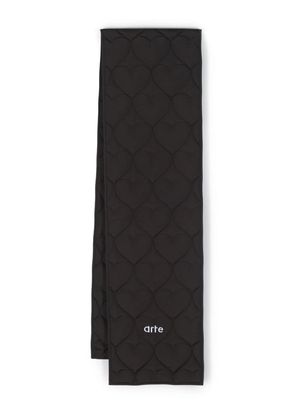 ARTE Aaron logo-embroidered heart-quilted scarf - Black