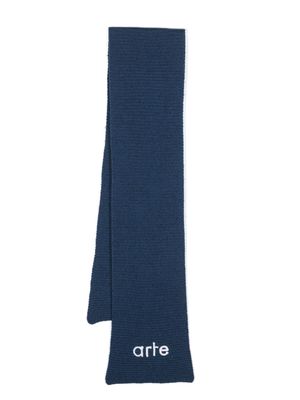 ARTE Aaron logo-embroidered scarf - Blue