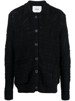 ARTE chunky-knit cotton cardigan - Black