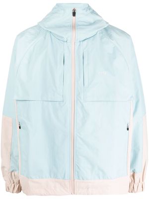 ARTE colour-block panelled hooded jacket - Blue