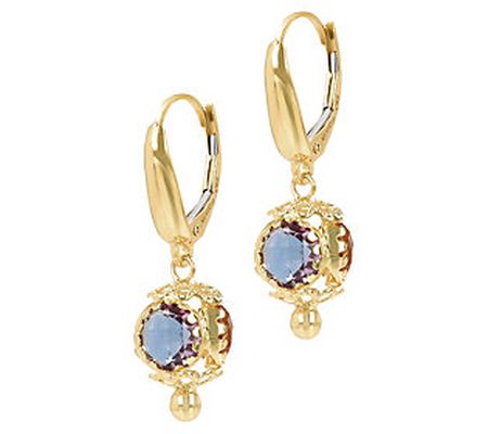 Arte d' Oro 4.25 cttw Gemstone Bead Lever Back Earrings, 18K