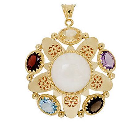 Arte D'Oro 6.50 ct tw Multi-Gemstone Pendant, 1 8K