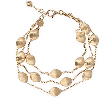 Arte d'Oro 8" Satin Bead Multi-strand Bracelet, 18K 12.0g