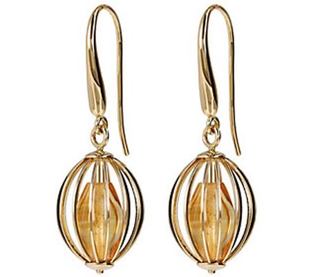 Arte d'Oro Caged Gemstone Bead Drop Earrings, 1 8K Gold