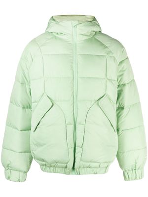 ARTE elasticated-hem hooded padded jacket - Green