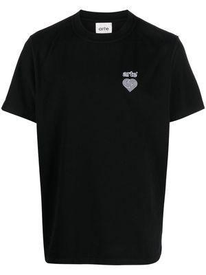 ARTE embroidered-logo cotton T-shirt - Black