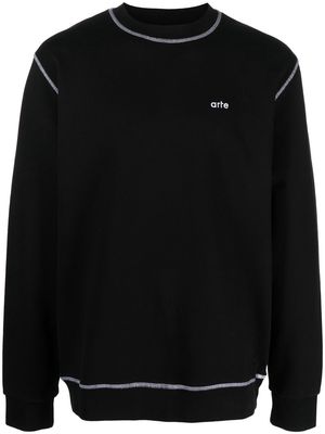 ARTE embroidered-logo long-sleeve sweatshirt - Black