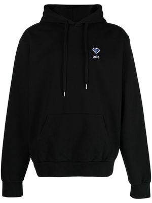 ARTE Harmon Heart logo-embroidered cotton hoodie - Black